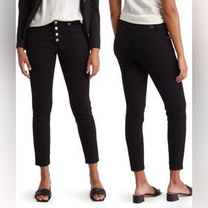TAHARI Exposed Button Fly Ankle Crop Skinny Jeans